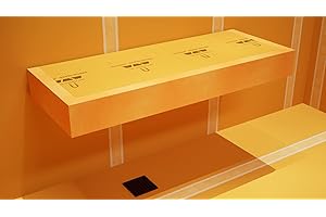 THE ORIGINAL GRANITE BRACKET Floating Shower Bench Kit with Orange XPS Waterproof Board - Original Shower Bench Bracket® (14x60)