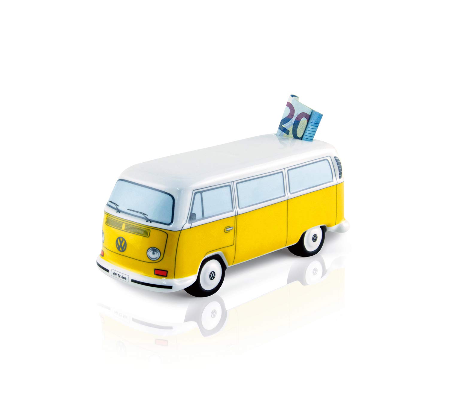 BRISA VW Collection - Volkswagen Savings Bank Piggy Bank in T2 Bus Design 1:22 (Classic Bus/Orange)