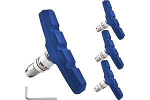Arespark Bike Brake Pads, 2 Pairs Universal Bicycle V-Brake Blocks Shoes, V Brake Rubber Pad with Hex Nuts Gasket Wrench, Cyc
