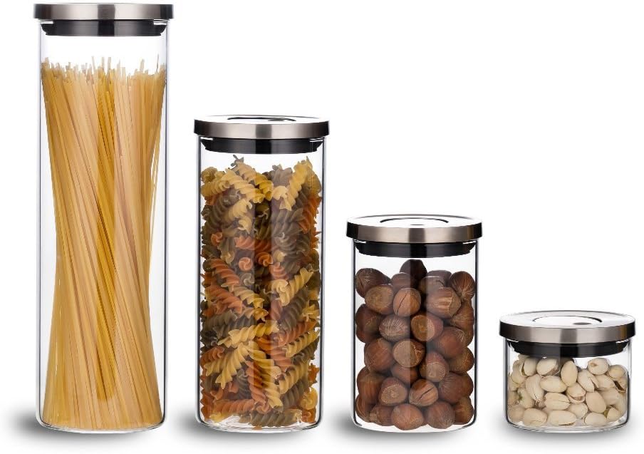 glass containers with stainless steel lids