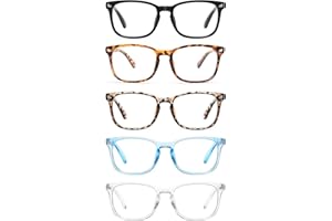 CCVOO 5 Pack Reading Glasses Blue Light Blocking Women/Men, Anti UV Ray/Glare Readers Fashion Eyeglasses with Spring Hinge