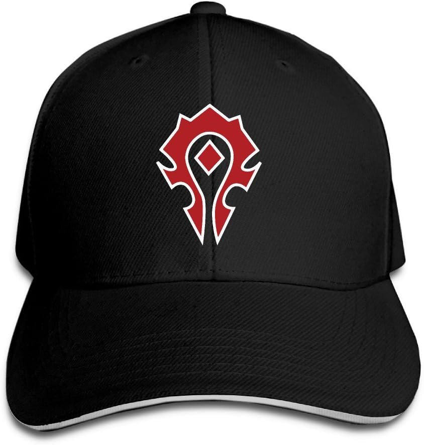 Hittings World Of Warcraft The Horde Symbol Adjustable Sandwich Peaked Baseball Cap/Hat For Unisex Black
