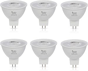 Simba Lighting LED MR16 3.5W 12V Light Bulb (6 Pack) 20W Halogen Spotlight Replacement for Landscape, Accent, Track Lights, Desk Lamps, BAB C, GU5.3 Bipin Base, 2700K Warm White, Not Dimmable
