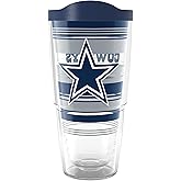 Tervis NFL Dallas Cowboys - Hype Stripes Made in USA Double Walled Insulated Tumbler Travel Cup Keeps Drinks Cold & Hot, 24oz, Classic