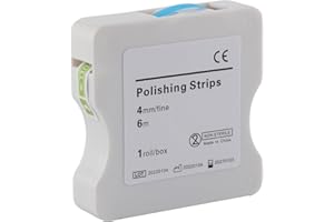MISEMIKO Dental Polishing Strips Teeth Abrasive Finishing Strip Sanding Grinding Deep Teeth Cleaning, 4mm x 6M (Blue)