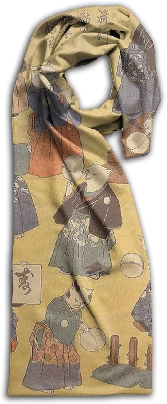 流行猫の曲鞠 マフラー スカーフ リバーシブルデザイン 秋冬 厚手 ロングマフラー 男女兼用 防寒 暖かい 肌触り良い 結婚式 通勤 通学 旅行 ストール マフラー 通販 Amazon