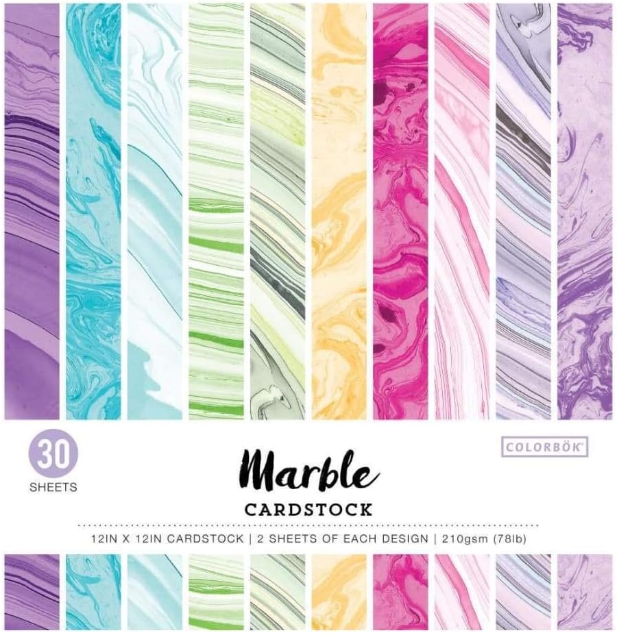 ColorBok 71876B Cardstock Paper Pad Marble, 12" x 12"