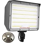 1Pack-Dusk to Dawn Outdoor 100W LED Flood Light with Knuckle, 14000LM 1000W Equivalent, 100-277V 3000K Warm light, ETL Commer