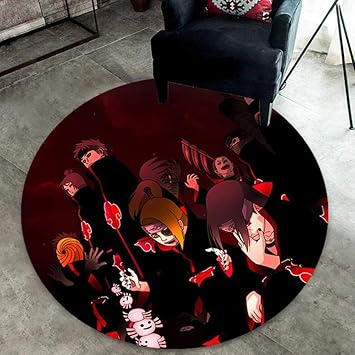 Alfombra Redonda Naruto Sala De Estar Dormitorio Alfombra De Terciopelo