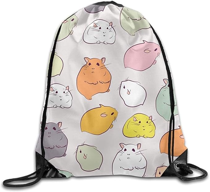 Cinch Bags Drawstring Bags Cartoon Hamster Shoulder Bags Drawstring