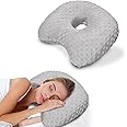 Swaycy Piercing Ear Pillows with an Ear Hole, CNH Pillow Relieves Ear Pain for Side Sleepers and Relief Ear Pain Ear Inflammation Pressure Washable and Adjustable Ear Protector, Gray