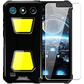 WDMYLFTW Case for Oukitel G5 + Glass Screen Protector Tempered Film - Transparent Silicone Soft Flexible Bumper Shockproof TPU Protective Cover Shell (Black)