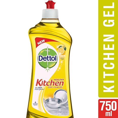 Dettol Kitchen Dish and Slab Gel-750 ml (Lemon Fresh)