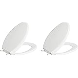 Amazon Basics AB-T101-E-W-2 Soft-Close Toilet Seat, Elongated, White, 2-Pack