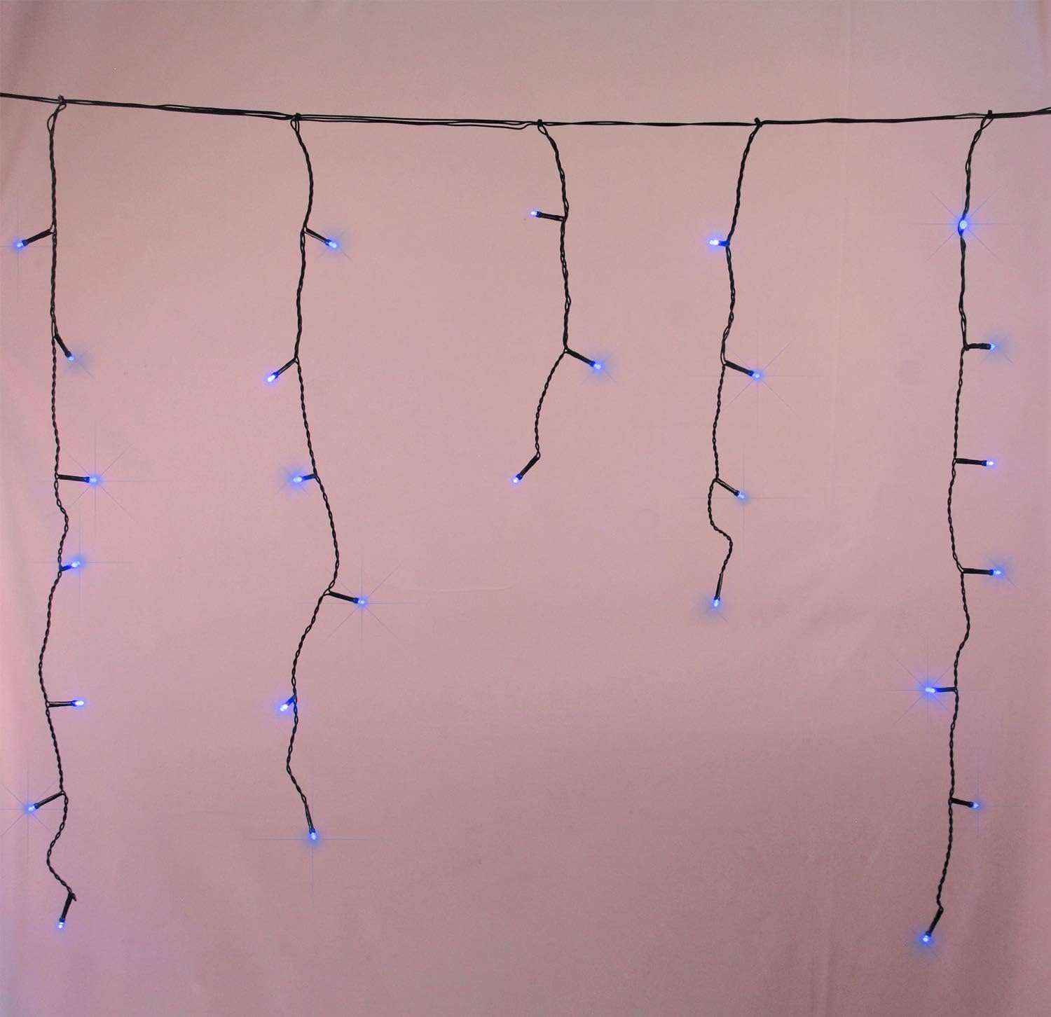 ANSIO® Outdoor Christmas Lights 500 LED 17.4m/56ft Icicle Lights Outdoor & Indoor Blue & Cool White Decorations String Fairy Outside Lights with Timer for Xmas Garden & Party - Image 5