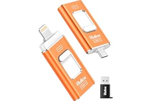 Gulloe 64GB Dual Interface Flash Drive for Phone Storage Photos Videos, Portable Memory Stick - No App Required, Compatible w