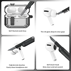RFUNGUANGO for AirPods Pro Case Cover with Cleaner