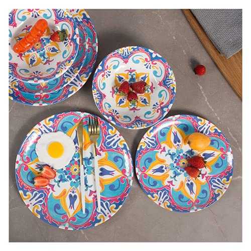 Melamine Dinnerware Set of 12 Melamine Plates and Bowls Service for 4