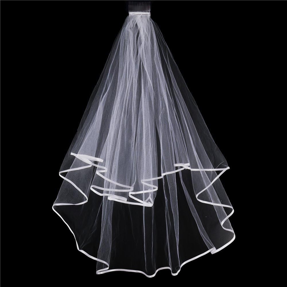 LGTHen Party Wedding Bridal Veil With Comb And Hen Party Bride to Be Glasses Hen Party Accessories (Just Veil)