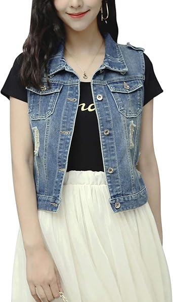 short jean vest