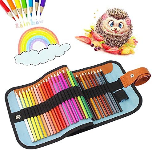 50 Colored Pencils Set, FUNHOUR Color Pencils Drawing Kit With Portable Canvas Roll Pencil Case Ideal for Adults, Artists, Sketchers &amp; Children( Included Pencil, Pencil Sharpener, Canvas Case)