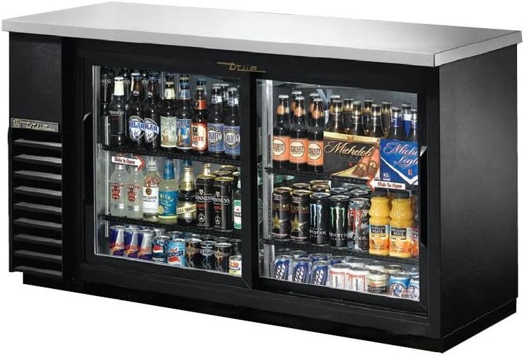 True Black 2Sliding Glass Door Back Bar Cooler for 104 6