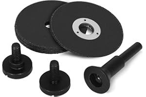 NuoDunco 2 Inch Cut Off Wheel with 1/4 Stem Mounting Mandrel for Die Grinder, W3/8" Arbor Hole Cutting Wheel for Metal & Stainless Steel Rotary Tool Drill Attachment Bolt Cutter Discs