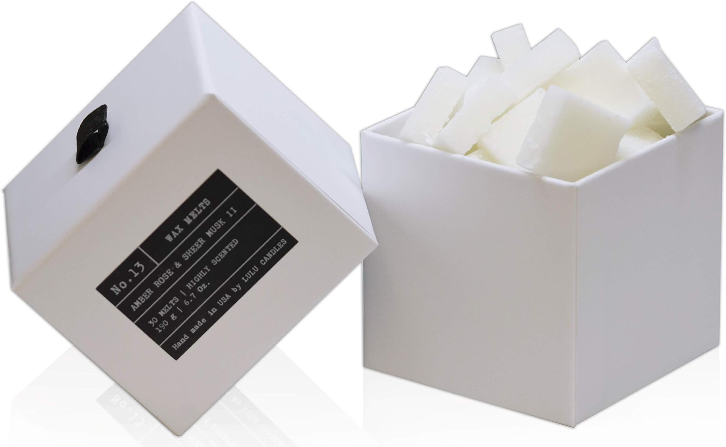 Lulu Wax Melts - Musky Amber & Rose | Hand Made in The USA | Highly Scented | 30 Melts per/Box (6.7 Oz.)