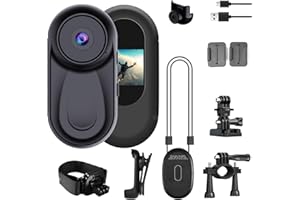 OBEST Mini Action Camera, 1080P Wearable Action Body Cam, Thumb Size One-Click Filming Body Camera with 360°Rotatable Clip fo