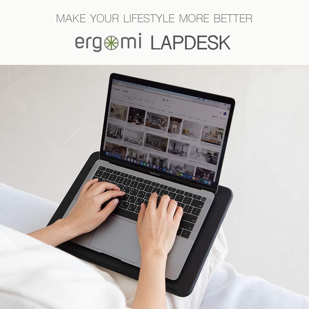 ergomi Lap Desk for Bed & Sofa, Medium Laptop Tray with Cushion, Wrist Rest & Anti-Slip Strip - Image 4