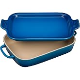 Le Creuset Stoneware Rectangular Dish w/Platter Lid, 14 3/4" x 9",Marseille
