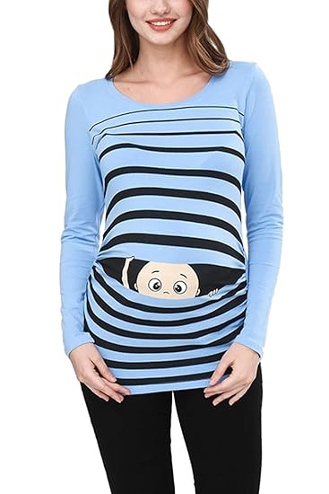 Witzige süße Umstandsmode T-Shirt mit Motiv Schwangerschaft Geschenk - Langarm