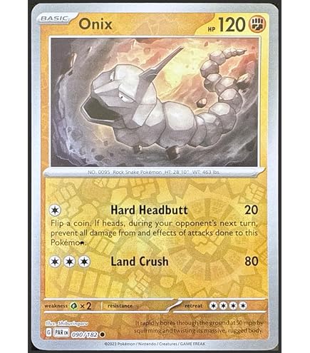 pokemon onix card value Amazon.com: Pokemon - Onix 095/165 - Pokemon 151 - Reverse Foil