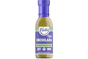 Fody Foods Green Enchilada Sauce, 8.5 Oz, Garlic and Onion Free, Low FODMAP Certified, Gut & IBS Friendly, Vegan, Non-GMO, Gluten Free, Keto Friendly