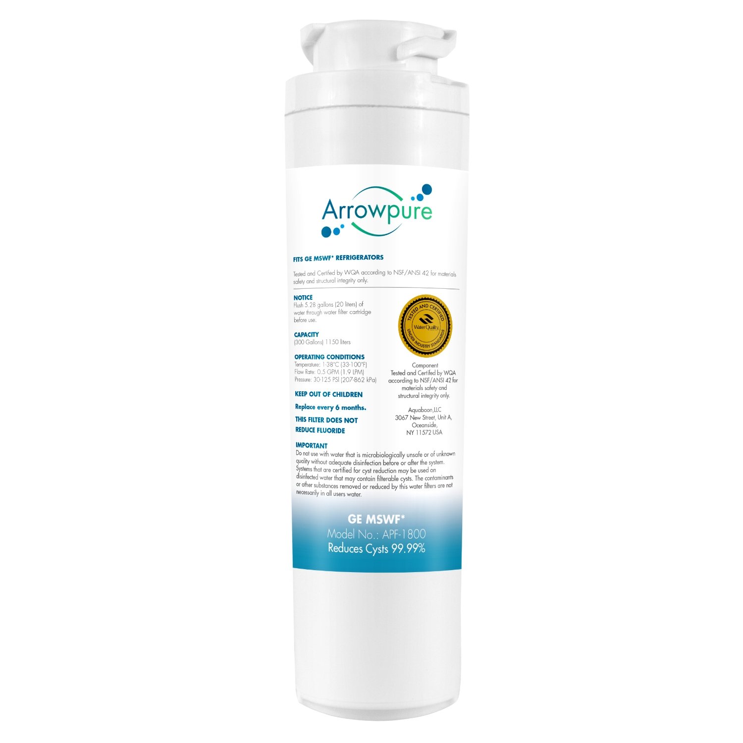Arrowpure MSWF SmartWater Refrigerator Water Filter Replacement