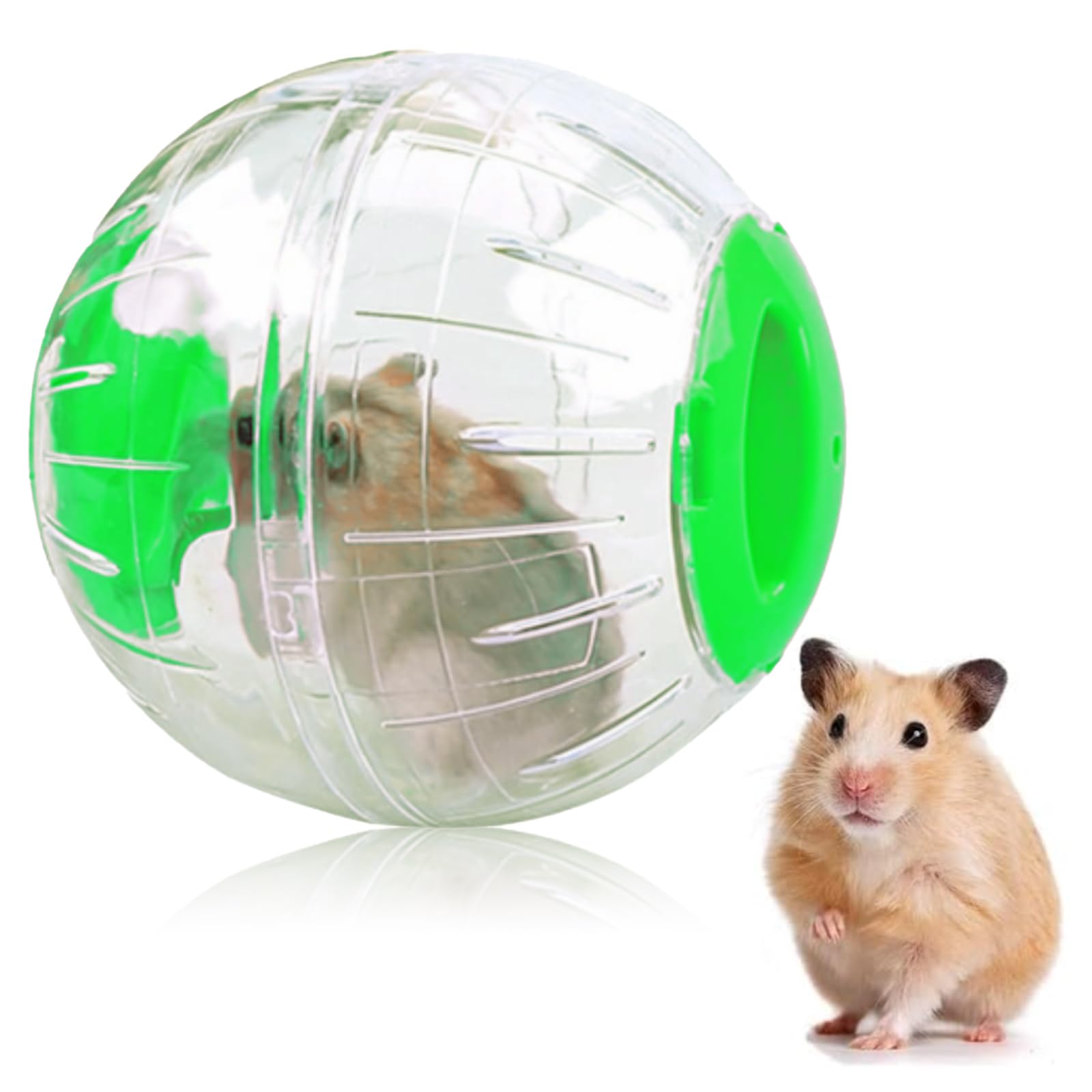 Hamster Activity Toy, Small Animal Run Exercise Ball Pet Plastic Jogging Exercise Toy Pet Running Ball for Small Animal Relieves Boredom and Increases Activity (Transparent green)14cm