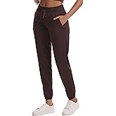 Haowind Women's High-Stretch Workout Joggers with Deep Zipper Pockets - Elastic Waist Yoga Pants for Running Travel Lounge