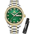 OLEVS Mens Gold Watches Waterproof Stainless Steel Lightweight Watch with Date Classic Luxury Dress Watch for Men Gold White Blue Green Dial