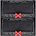 Bling Bling License Plate Frames -8 Row Pure Handmade Waterproof Glitter Rhinestones Crystal License Frames Plate for Cars with 2 Holes with Screws Caps Set (2-Pack Red Bow)