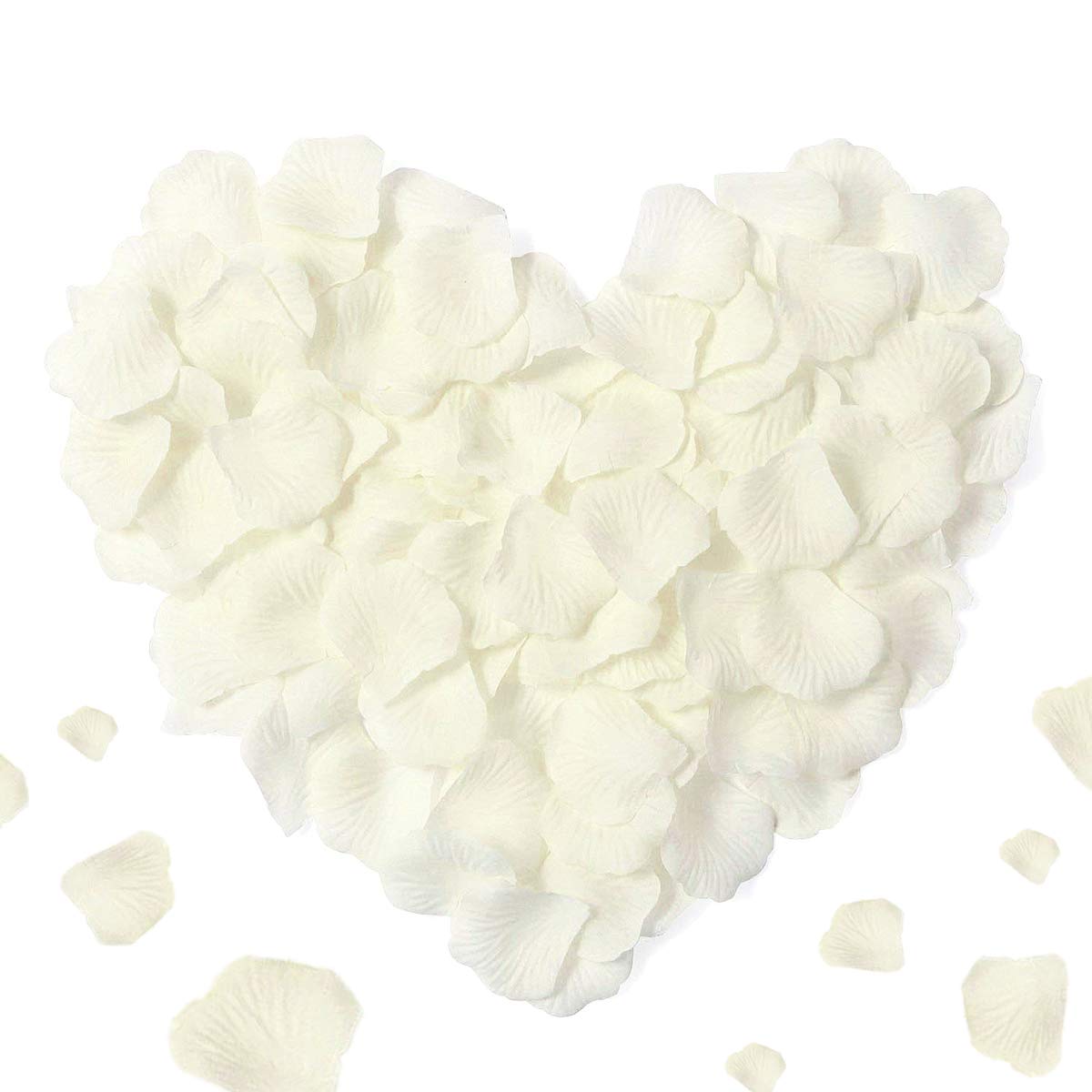 3000 x Wedding Rose Petals, Artificial Silk Rose Petals for Party Decorations Confetti Table Scatter Romantic Valentine's Day (Ivory/Cream)