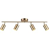 Globe Electric Pratt 4-Light Track Lighting, Matte Brass, Gold