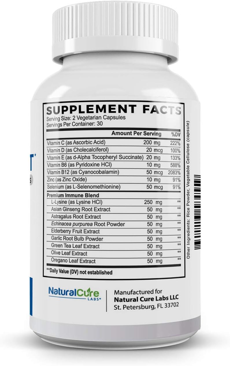 Natural Cure Labs Premium Immune Support, 60 Capsules: Health & Personal Care