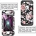 OBBCase iPhone SE Case,iPhone 5S Case,iPhone 5 Case,Three Layer Heavy Duty Hybrid Sturdy Armor High Impact Resistant Protective Cover Case for iPhone SE/5S/5 Rose Flower/Black