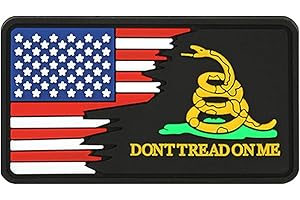 Morton Home 3D PVC Don't Tread On Me and USA Flag Tactical Military Morale Fastener Patch (Black)
