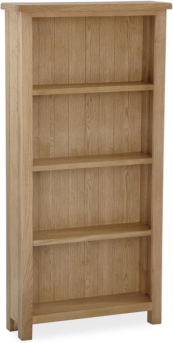Roseland Furniture Surrey Oak Large Bookcase, Brown, 180 x 80 x 22.5 cm