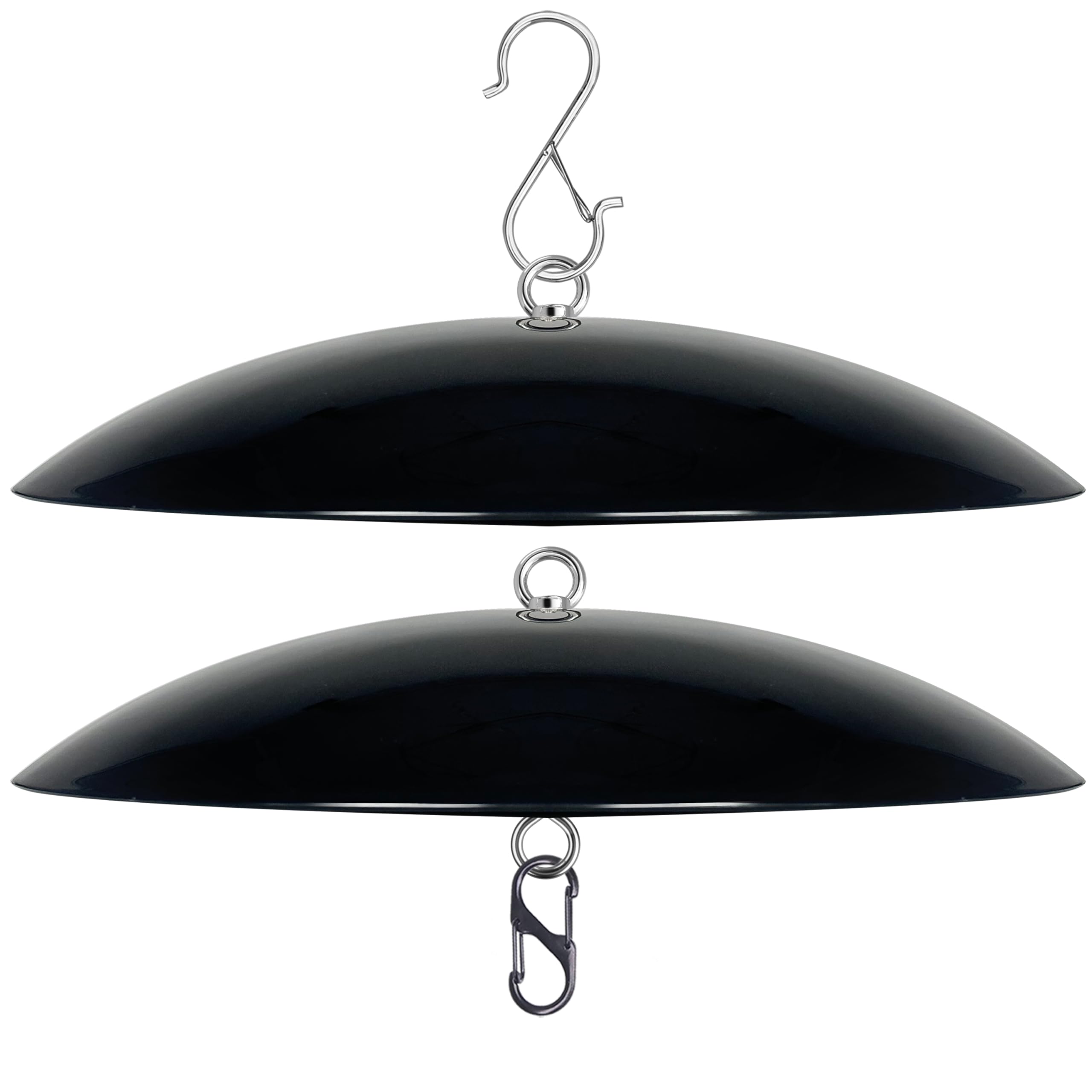 Photo 1 of 13" Bird Feeder Rain Guard, Hummingbird Feeders Shade Dome Cover, Hanging Baffle for Bird Feeder Pole,Smart Birds Feeder Umbrella (Black), 2 Pack