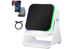 Wireless Induction Audio Speaker Stand, Instant Playback Phone Holder with Adjustable Viewing Angle, RGB Ambient Light, Hands