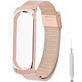 OLLIVAN for Xiaomi Mi Band 4 Strap, Mi Band 4 Mi Band 3 Wristbands Metal Replacement Bracelet Accessories Adjustable Wrist St