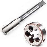 YUEARN M18 X 1.5mm Metric Tap and Die Set, HSS Straight Fluted Machine Thread Tap Right Hand Screw Tap and Round Thread Die for Mold Repair and Metalworking