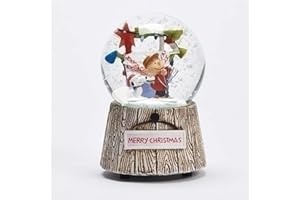 5 Inch Tall Musical Charlie Brown Dome 80MM Woodlike Base Windup